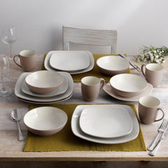 Colorwave 16-Piece Square Dinnerware Set, Service for 4