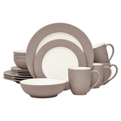 Colorwave 16-Piece Rim Dinnerware Set, Service for 4-Clay