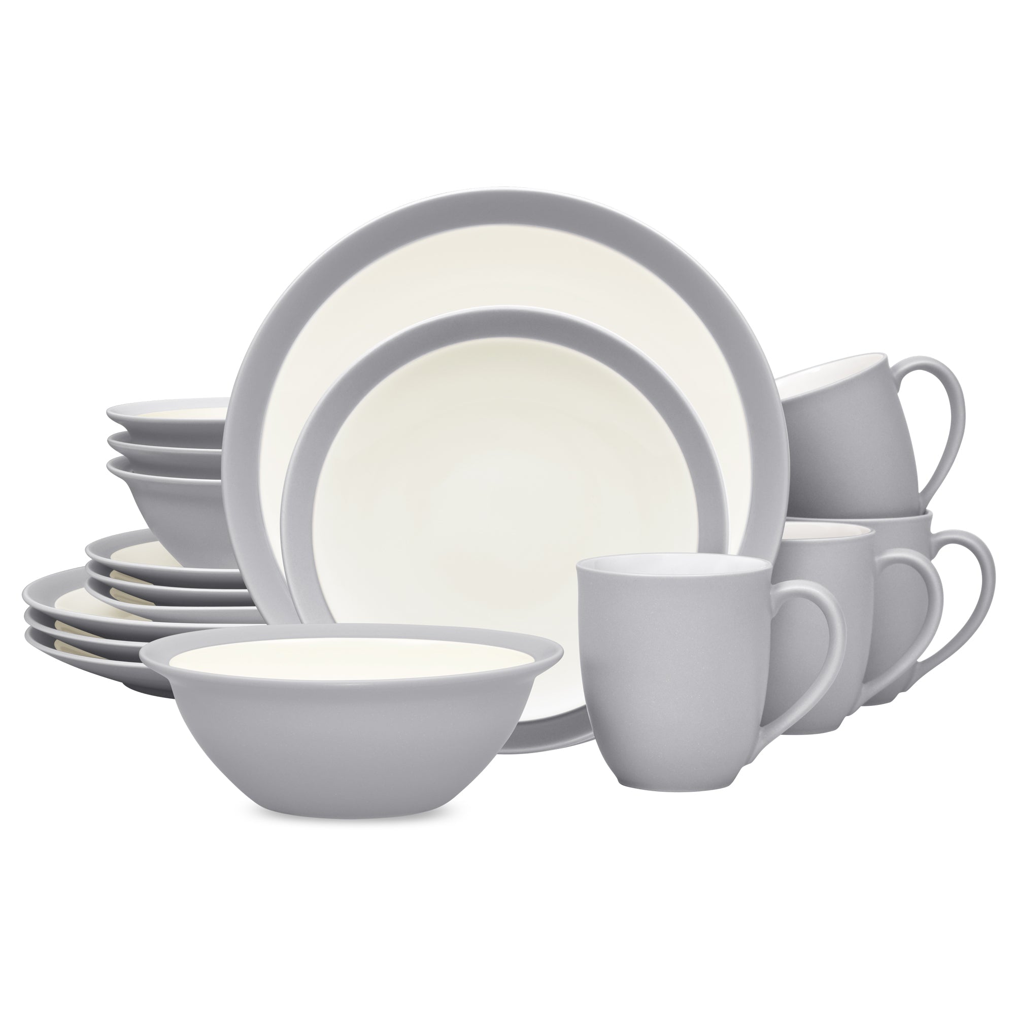  Noritake Colorwave 16-Piece Curve Dinnerware Set, Service for 4 - Slate - Bonton