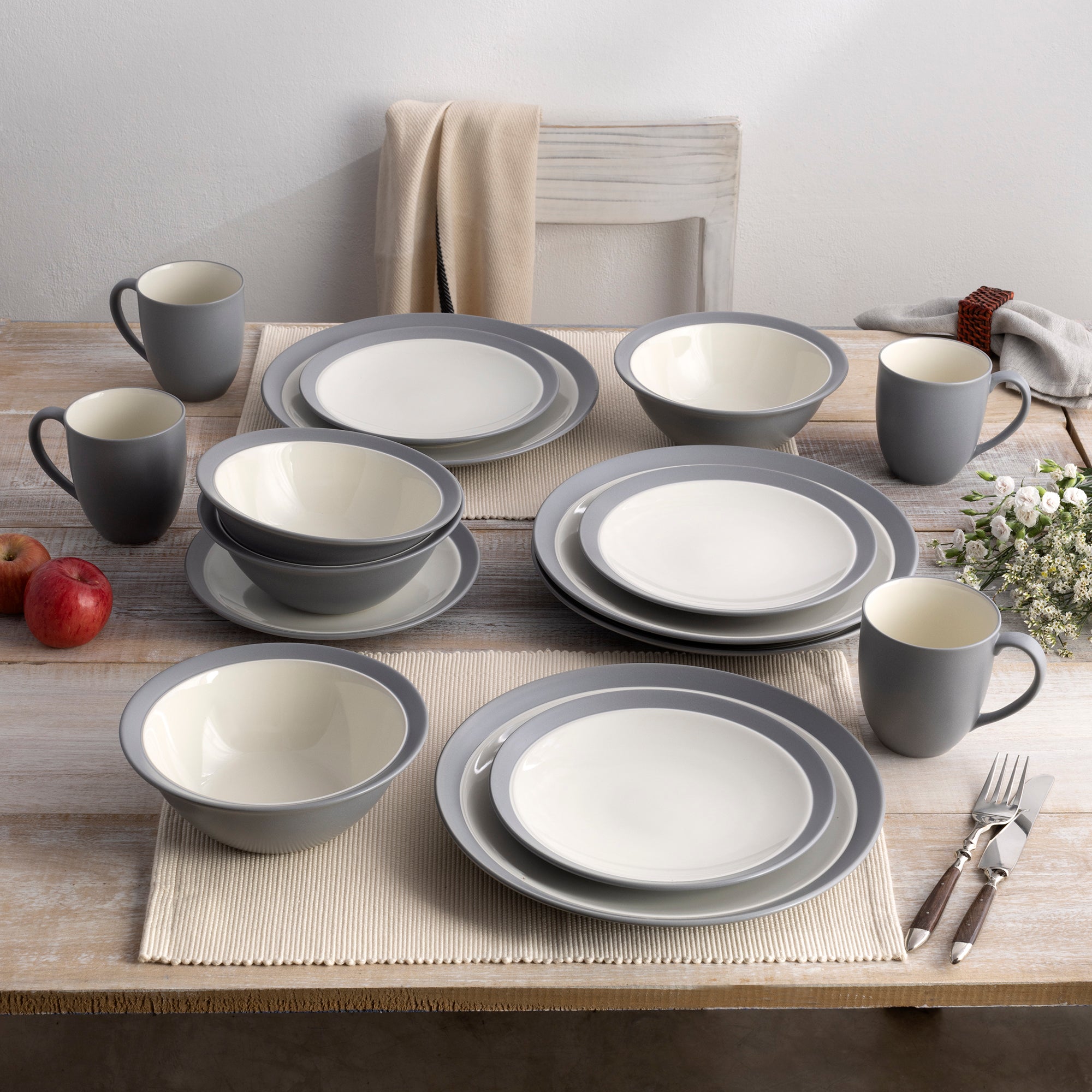  Noritake Colorwave 16-Piece Curve Dinnerware Set, Service for 4 - Slate - Bonton