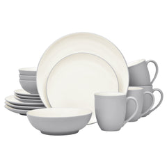 Colorwave 16-Piece Coupe Dinnerware Set, Service for 4-Slate