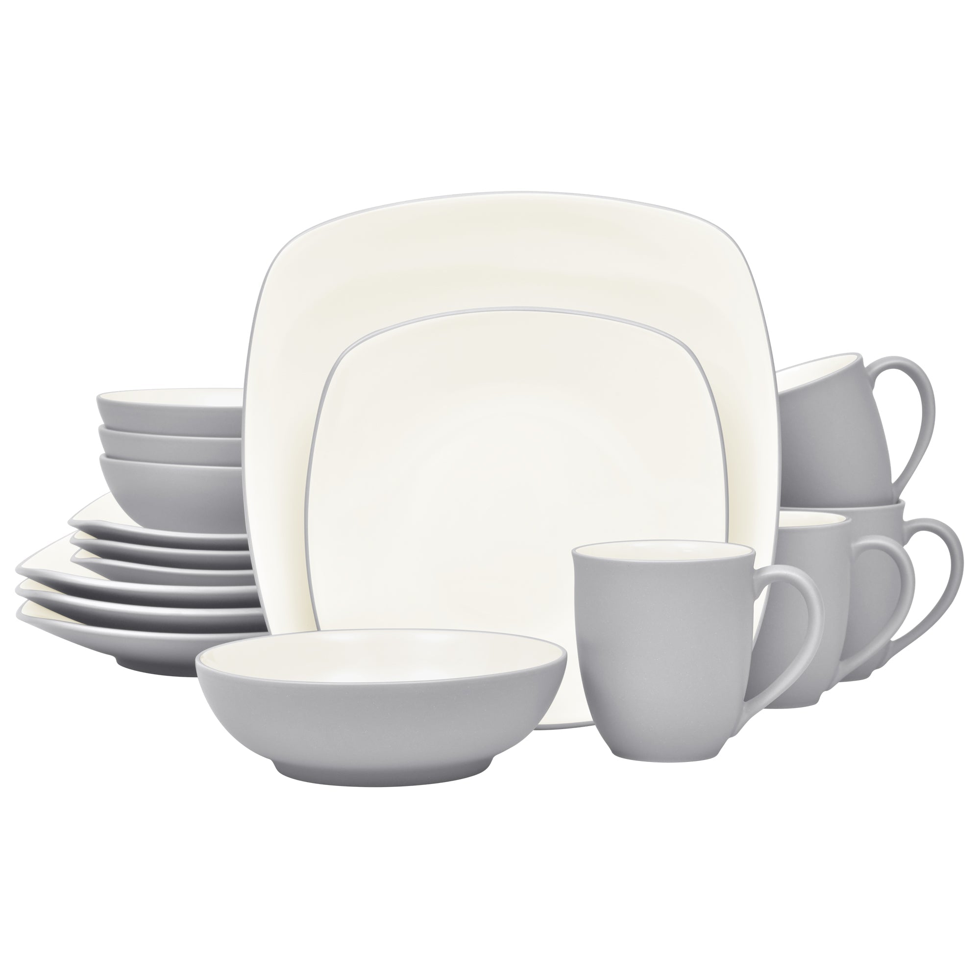  Noritake Colorwave 16-Piece Square Dinnerware Set, Service for 4 - Slate - Bonton