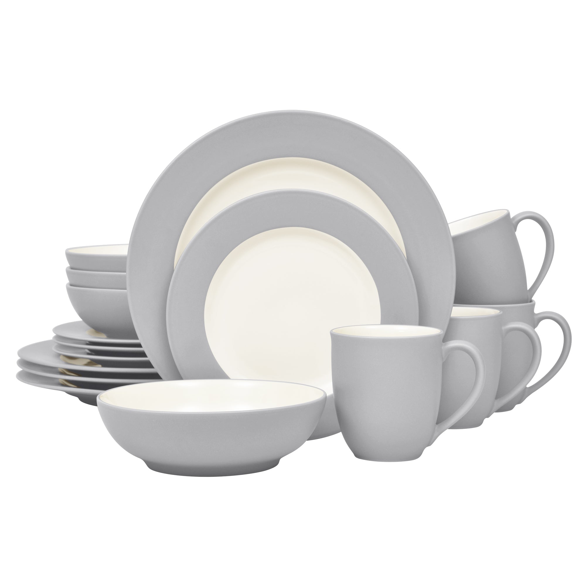  Noritake Colorwave 16-Piece Rim Dinnerware Set, Service for 4 - Slate - Bonton