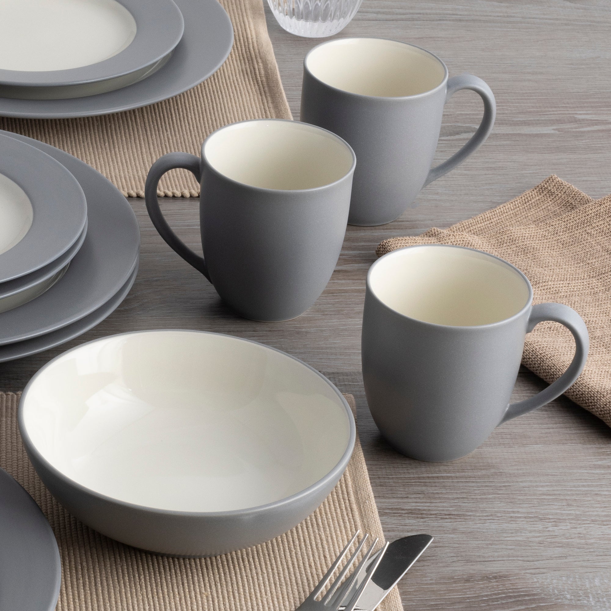  Noritake Colorwave 16-Piece Rim Dinnerware Set, Service for 4 - Slate - Bonton