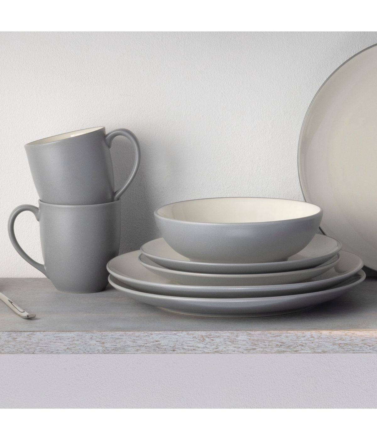  Noritake Colorwave 4 Piece Coupe Place Setting - Slate - Bonton