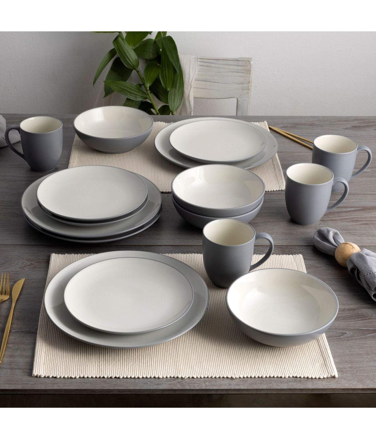  Noritake Colorwave 4 Piece Coupe Place Setting - Slate - Bonton