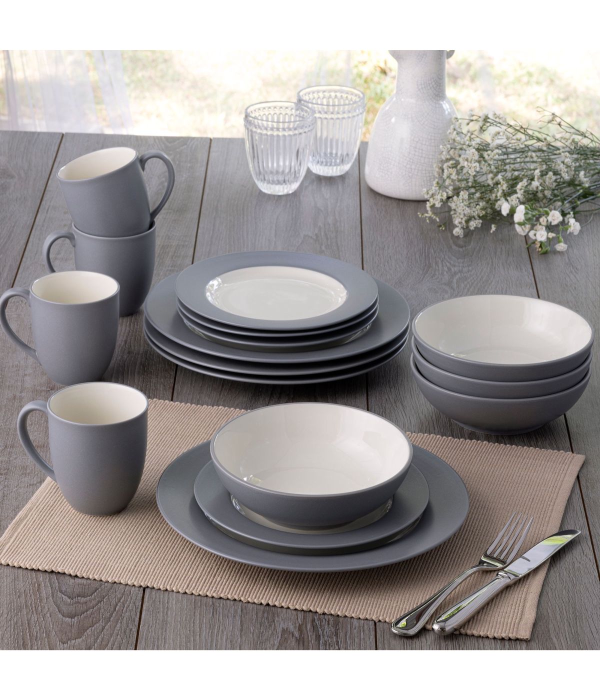  Noritake Colorwave 4 Piece Rim Place Setting - Slate - Bonton