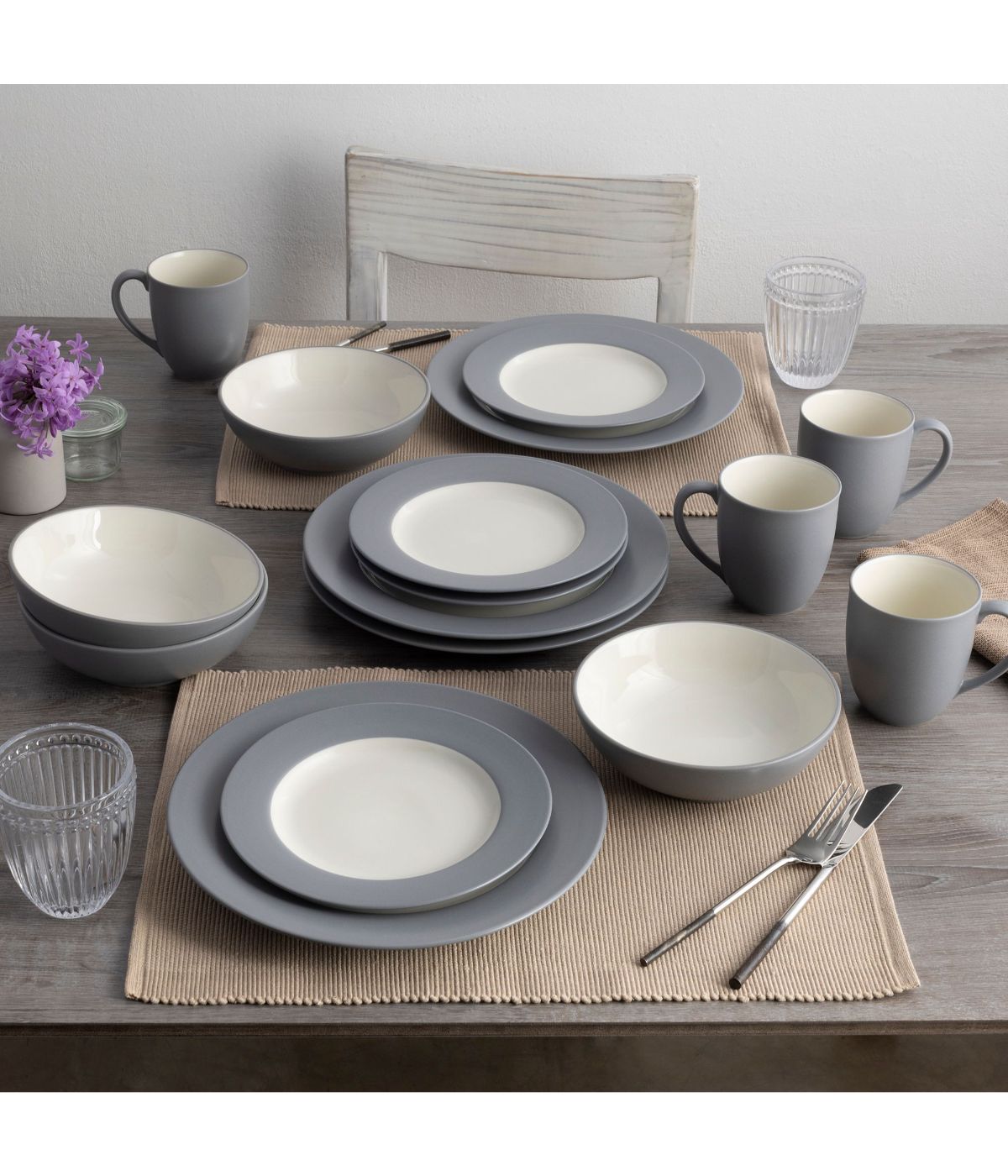  Noritake Colorwave 4 Piece Rim Place Setting - Slate - Bonton