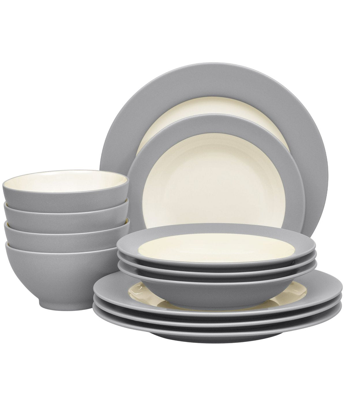  Noritake Colorwave 12 Piece Rim Set, Service for 4 - Slate - Bonton