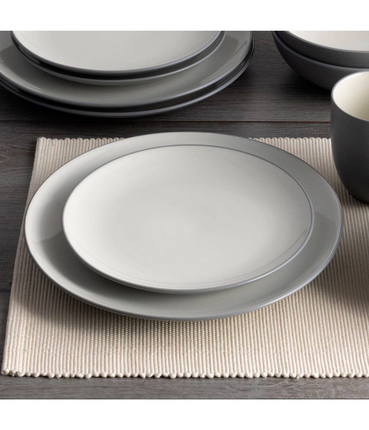  Noritake Colorwave Set of 4 Coupe Dinner Plates - Slate - Bonton