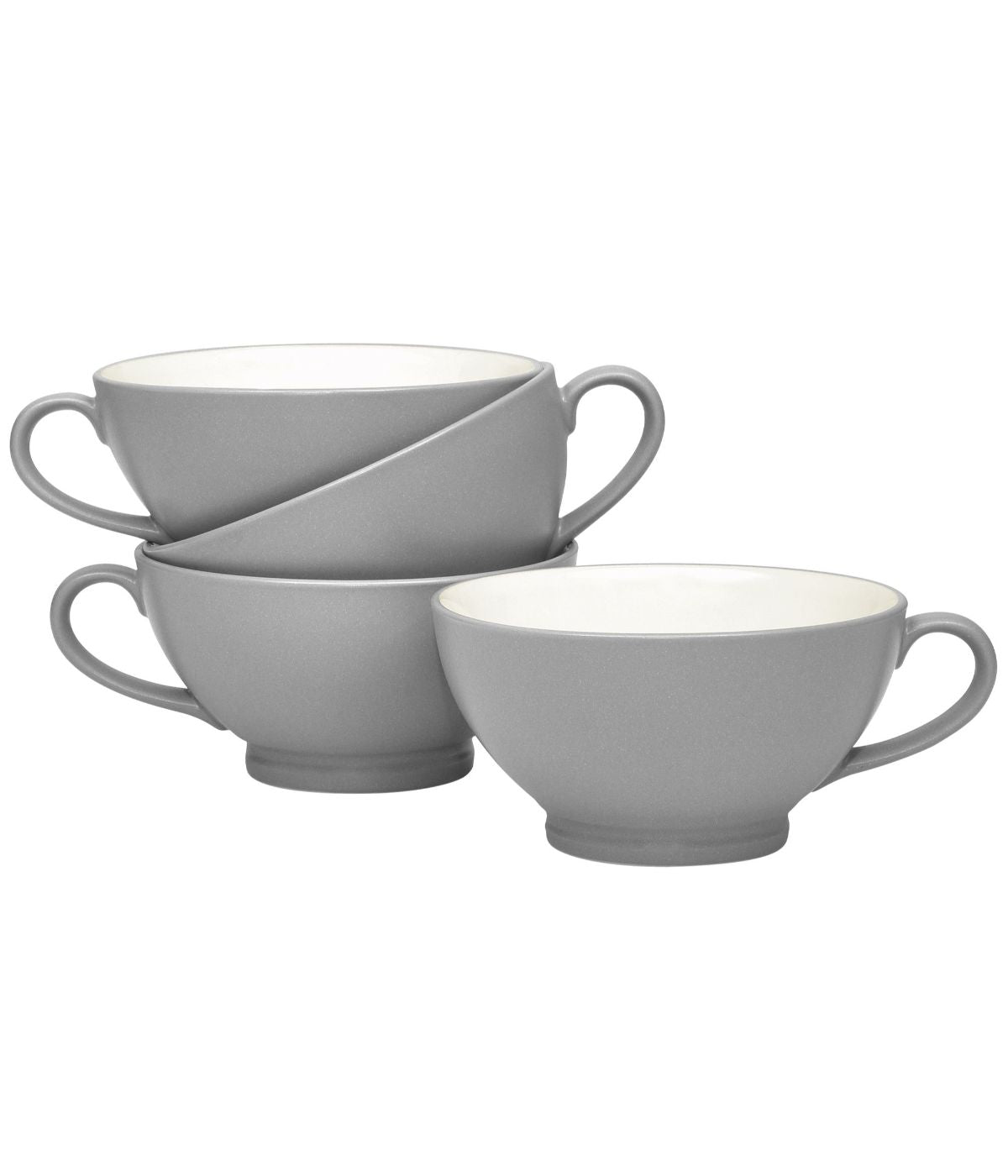  Noritake Colorwave Set of 4 Handled Bowls - Slate - Bonton