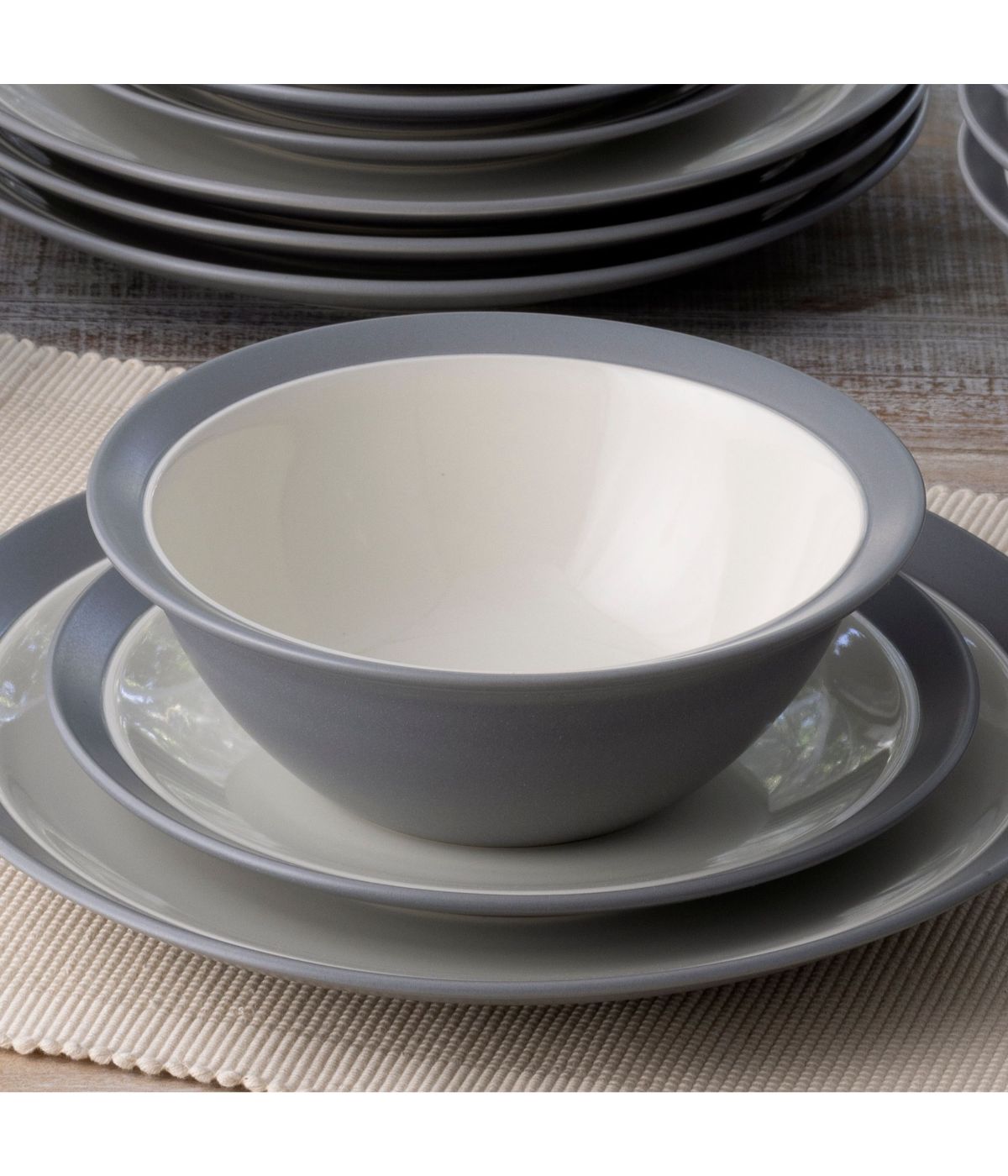  Noritake Colorwave Curve Set of 4 Soup/Cereal Bowls - Slate - Bonton