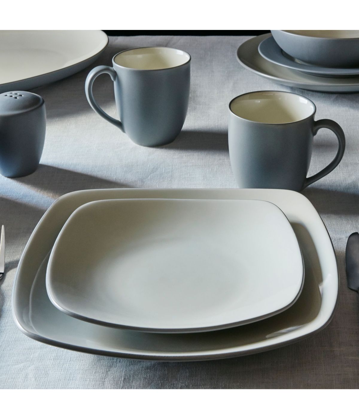  Noritake Colorwave Set of 4 Square Dinner Plates - Slate - Bonton