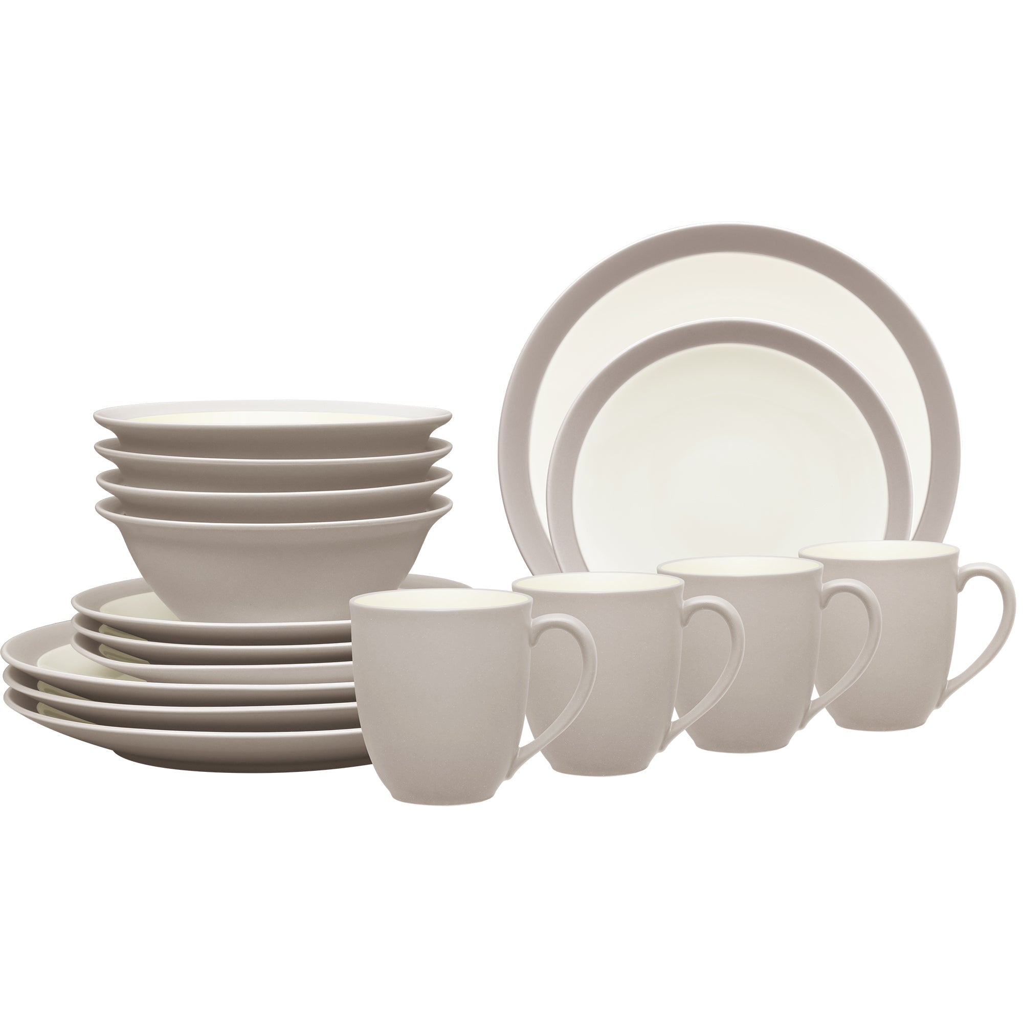  Noritake Colorwave 16-Piece Curve Dinnerware Set, Service for 4 - Sand - Bonton