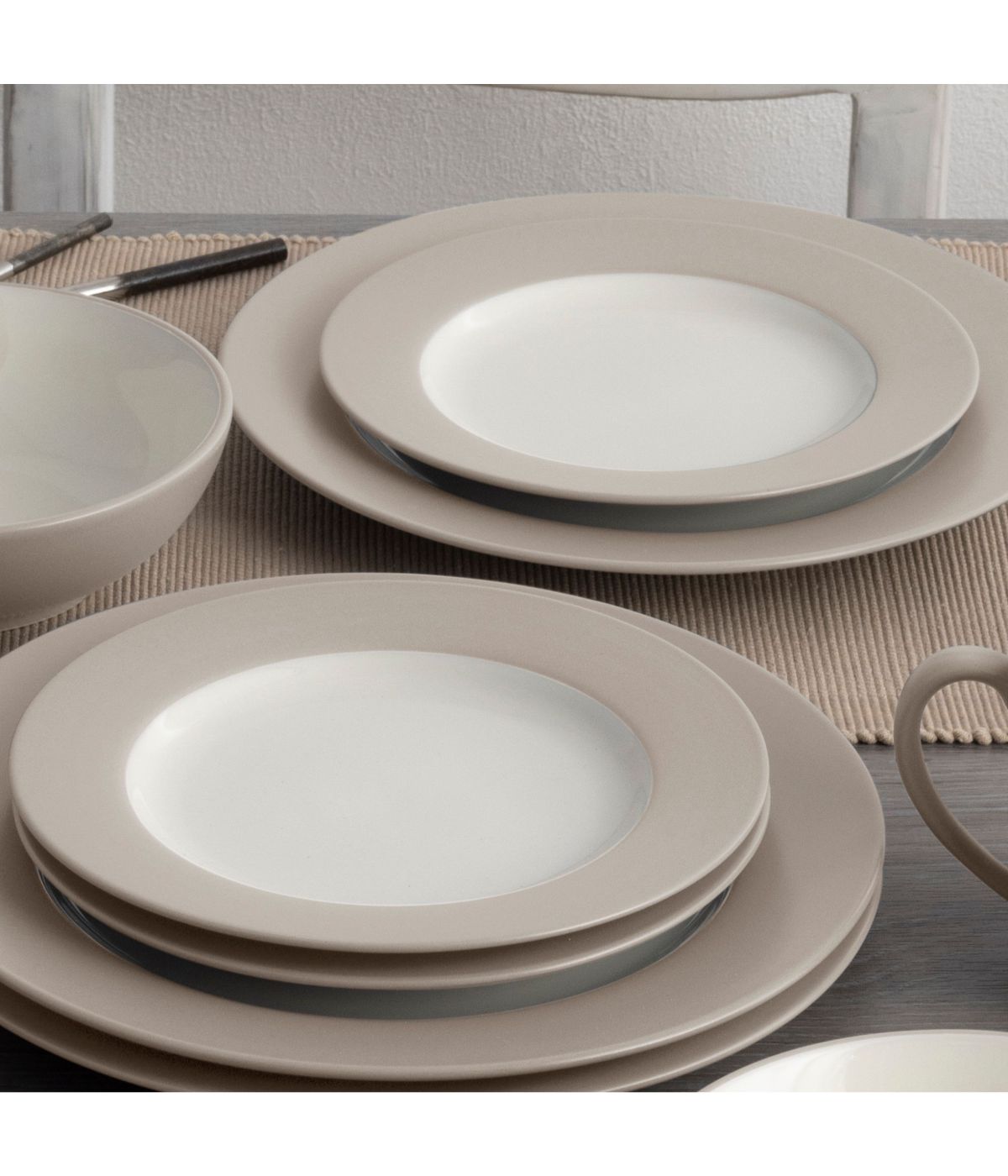  Noritake Colorwave Set of 4 Rim Dinner Plates - Sand - Bonton