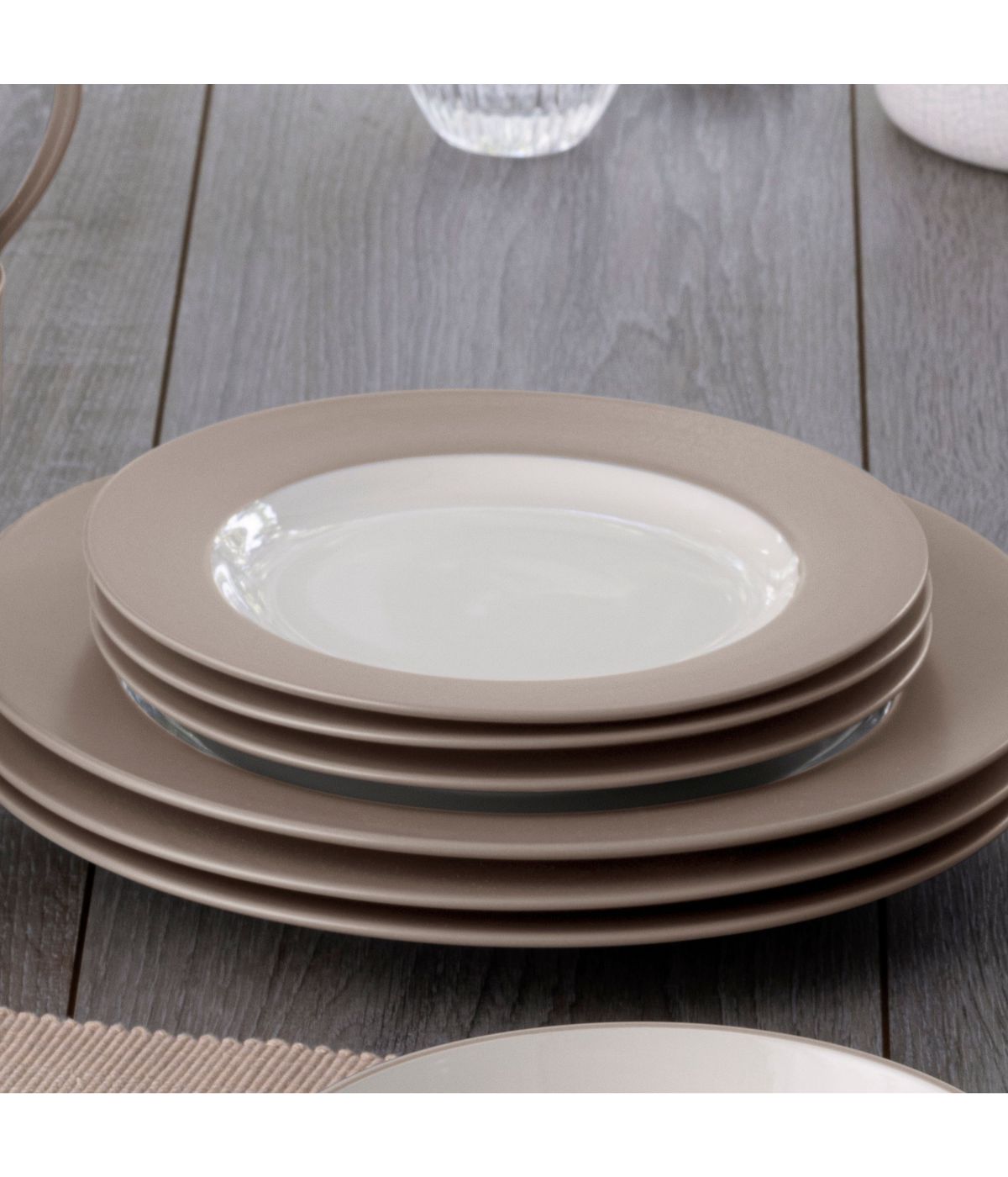  Noritake Colorwave Set of 4 Rim Dinner Plates - Sand - Bonton