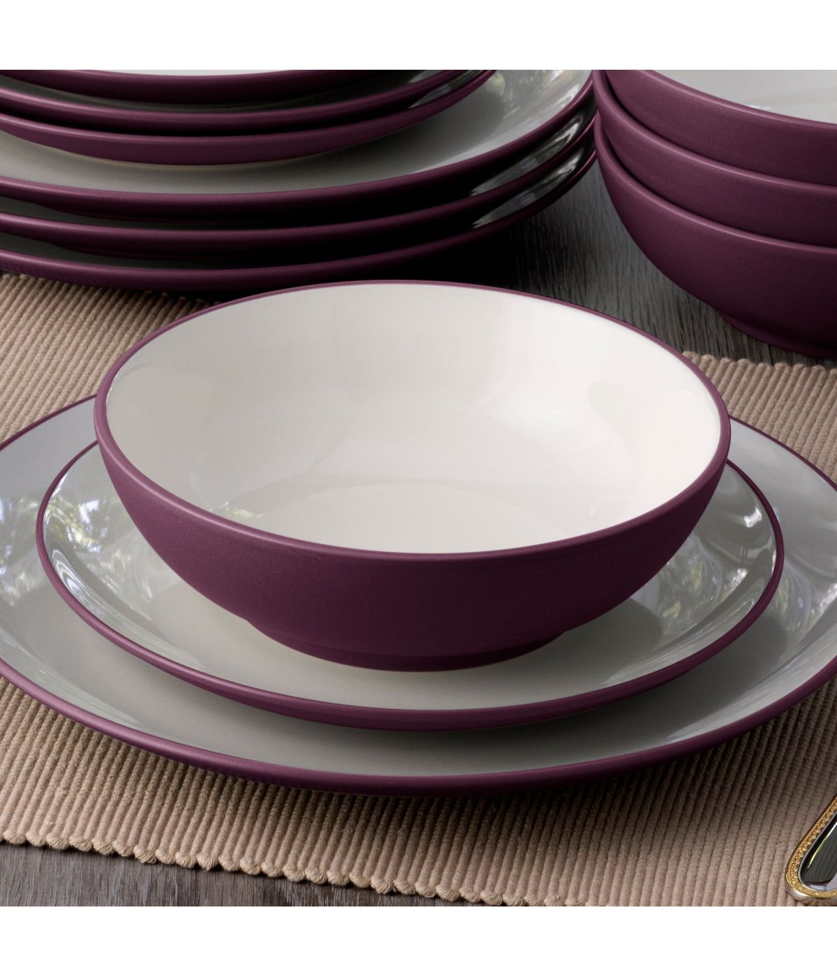  Noritake Colorwave Set of 4 Soup/Cereal Bowls - Burgundy - Bonton