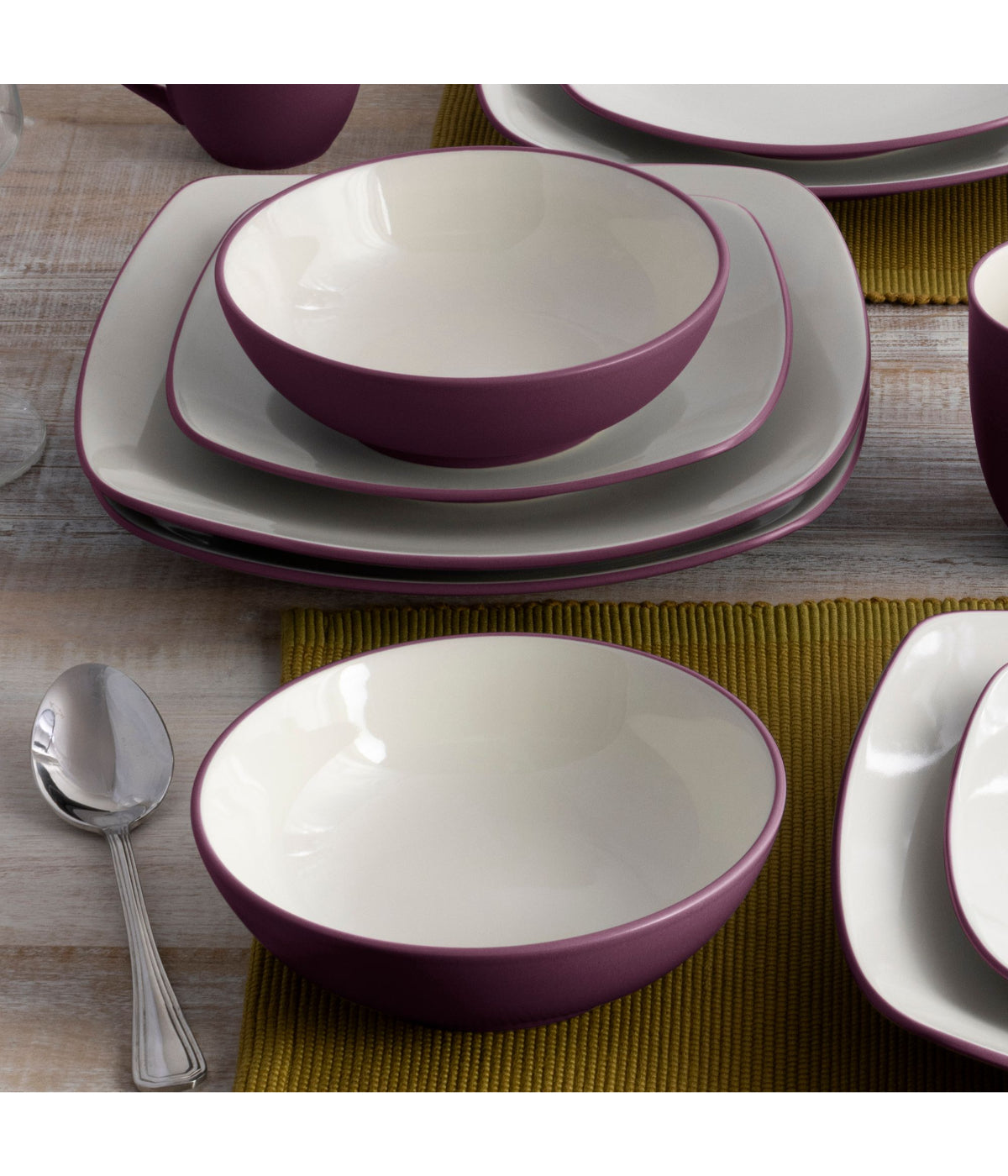  Noritake Colorwave Set of 4 Soup/Cereal Bowls - Burgundy - Bonton