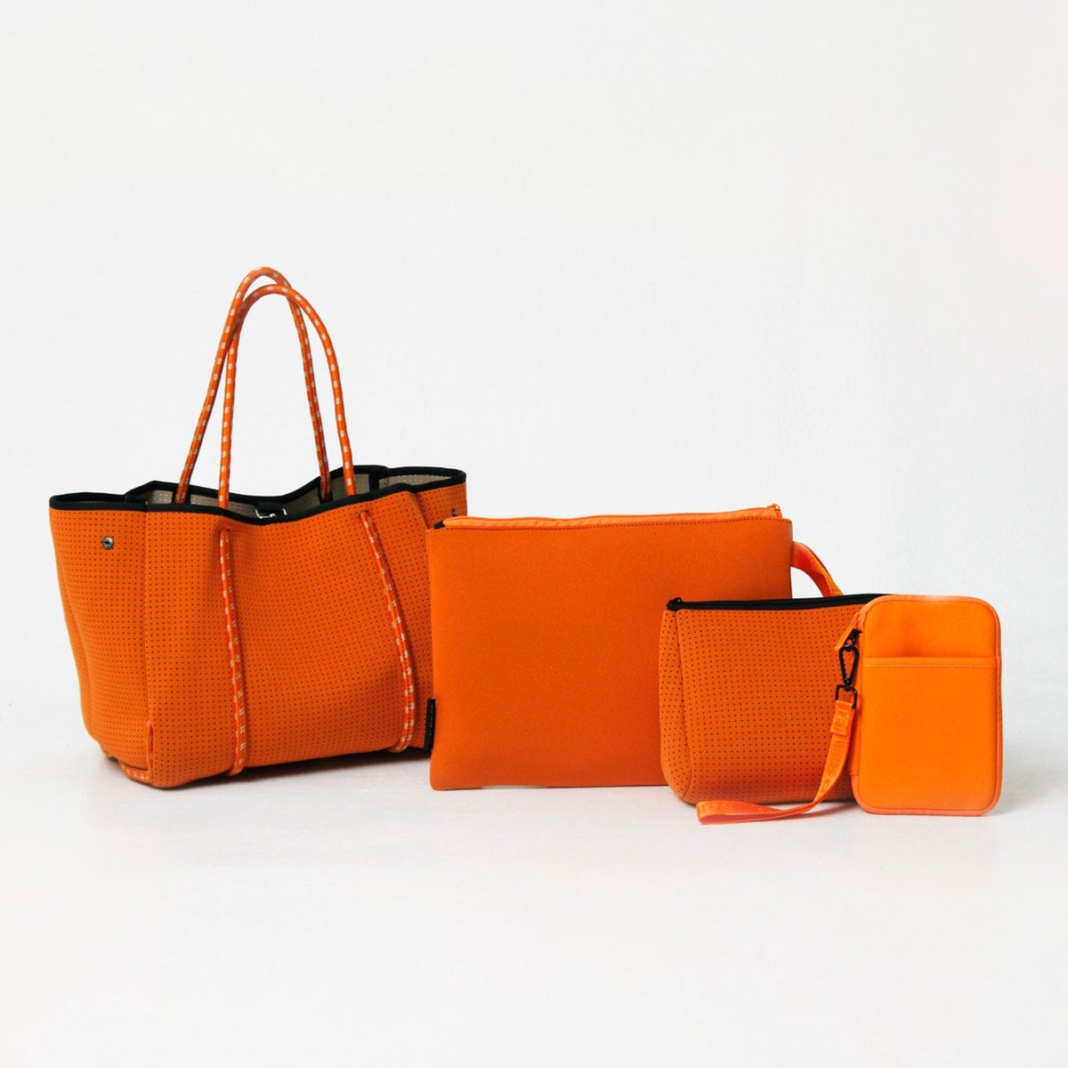  Pop Ups Brand Burn Orange Set: Everyday Tote + Oversized Wristlet Pouch + Essential Pouch + Passport Wallet - Default Title - Bonton