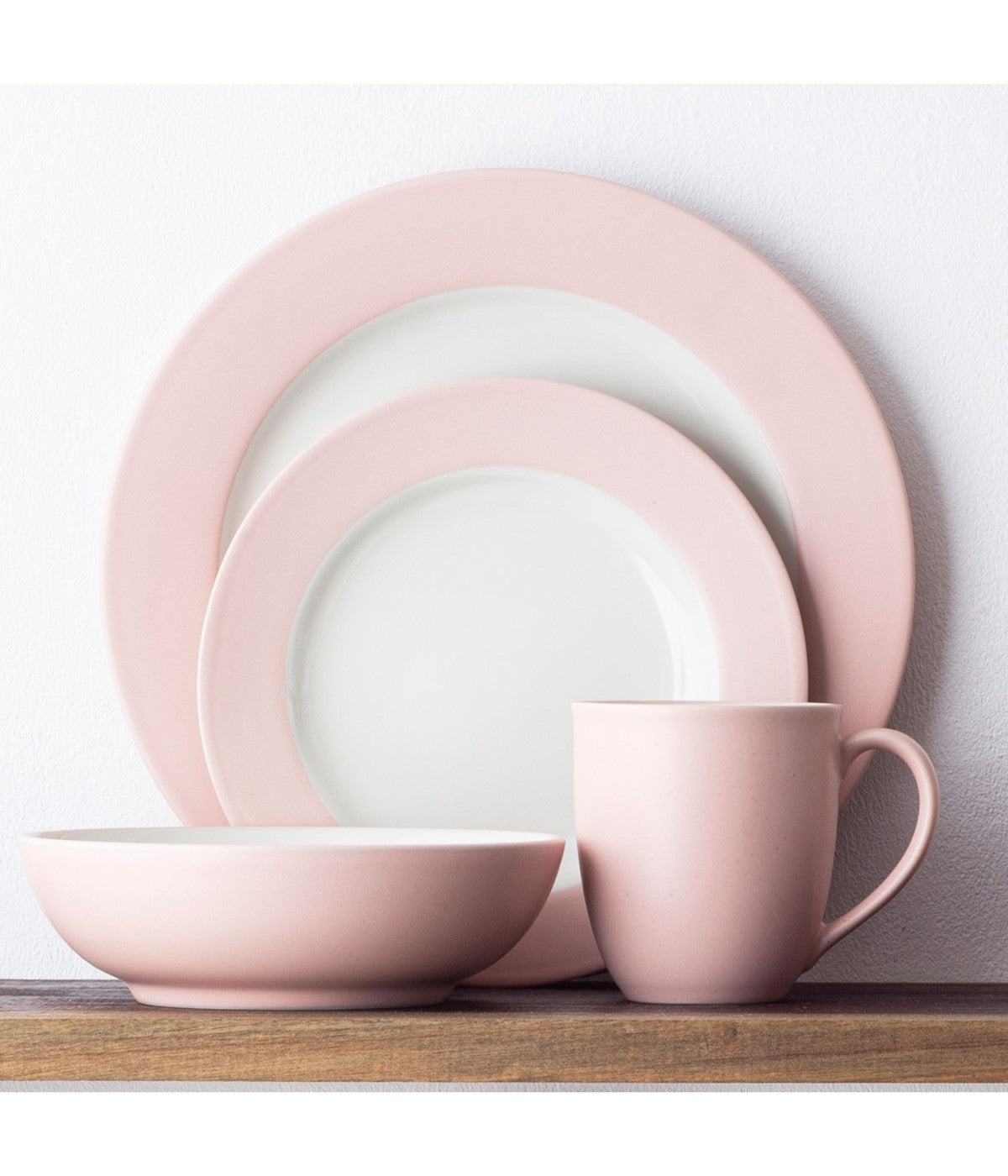  Noritake Colorwave Set of 4 Rim Dinner Plates - Pink - Bonton