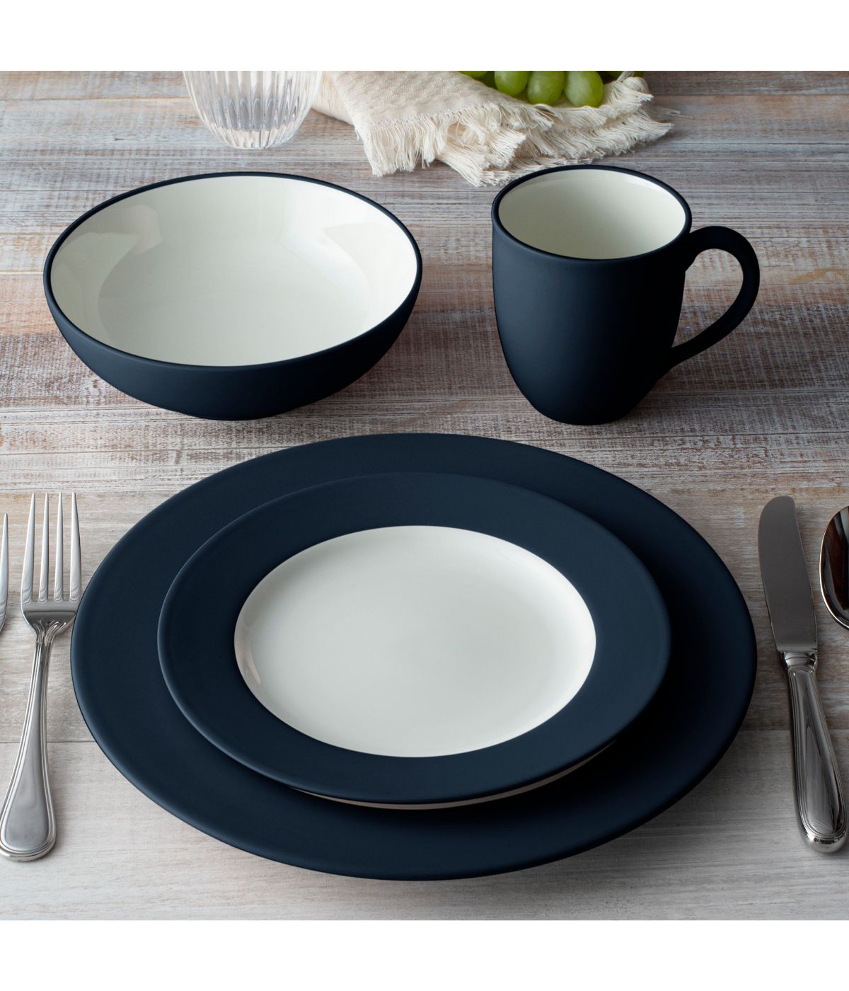  Noritake Colorwave 4 Piece Rim Place Setting - Navy - Bonton