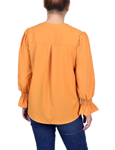 Long Sleeve Y Neck Blouse