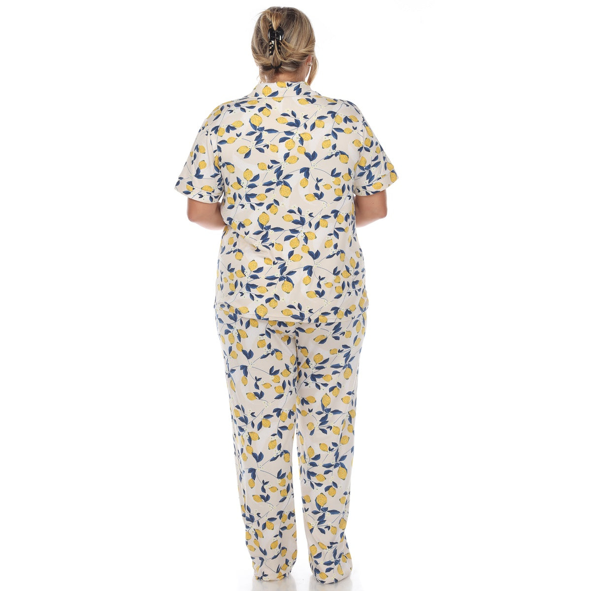  White Mark Plus Size Tropical Print Pajama Set - 1X - Bonton