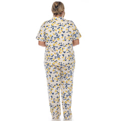 Plus Size Tropical Print Pajama Set