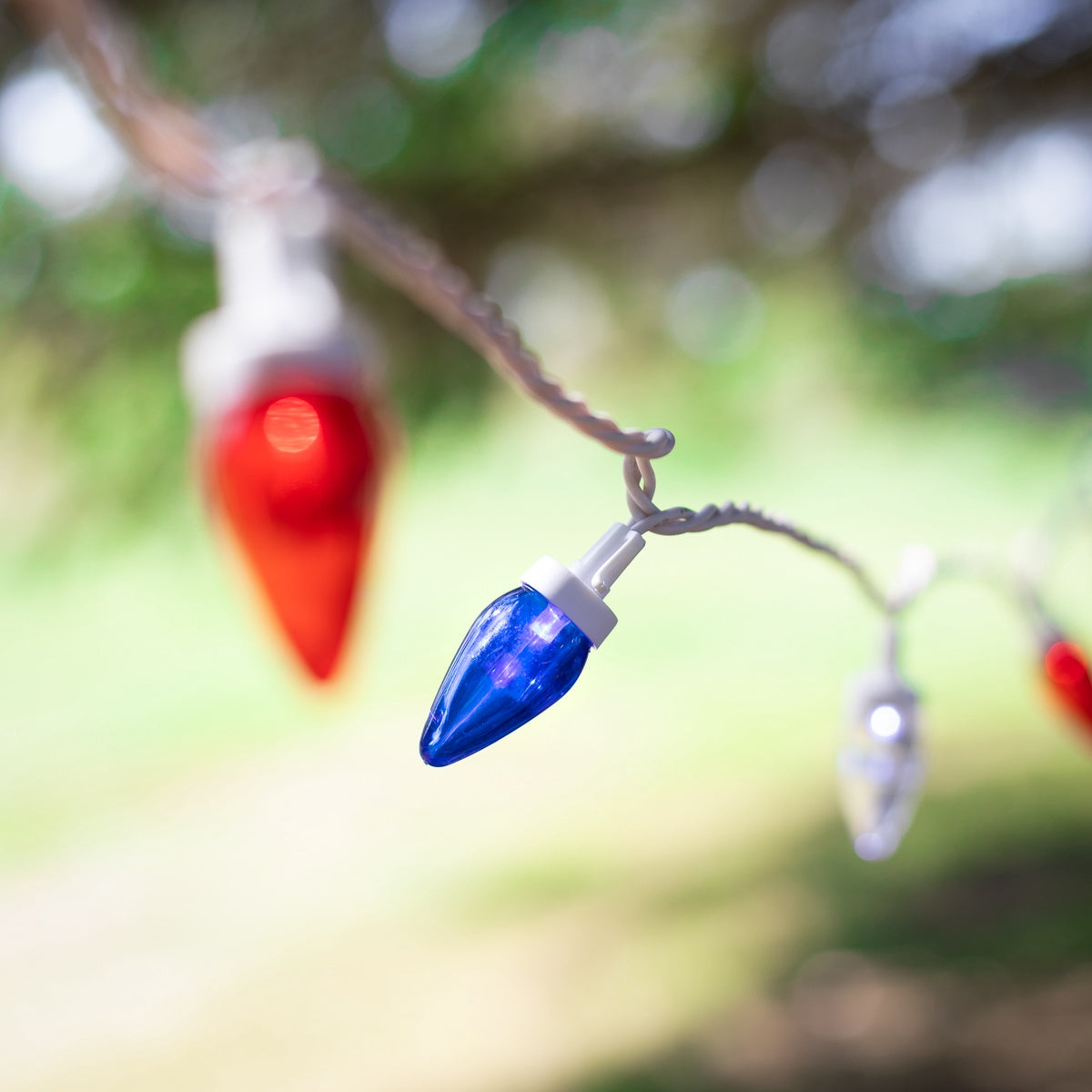  Northlight C7 LED Fourth of July Lights - Red  Blue and White - 16' White Wire - 50ct - Default Title - Bonton