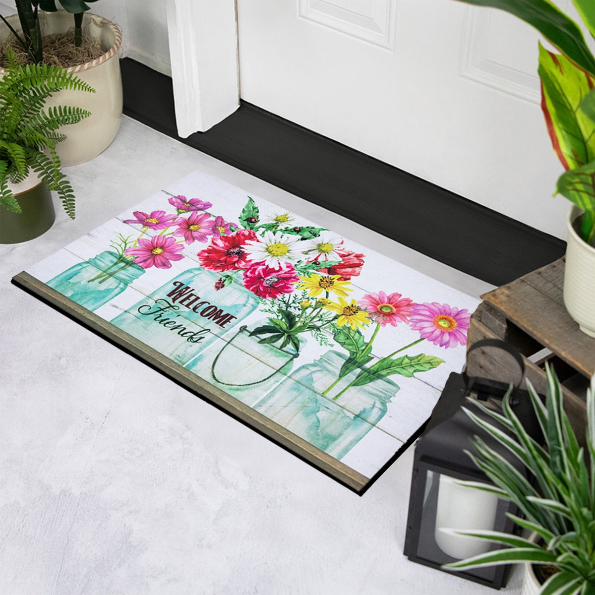  Northlight Welcome Friends Spring Bouquet Doormat 18