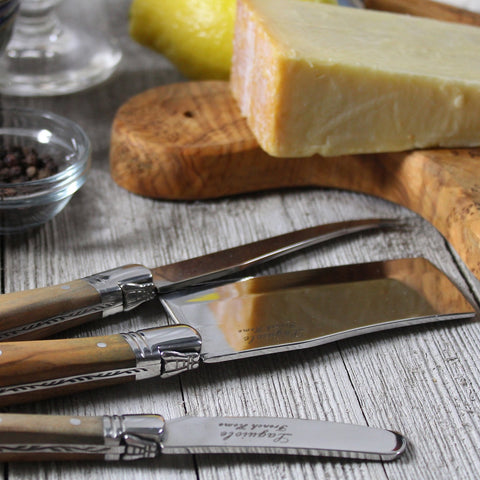 3 Piece Laguiole Connoisseur Olive Wood Cheese Set