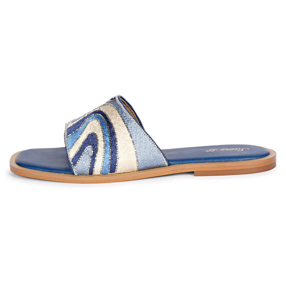  Saint G Giorgia Flat Sandals - Multi Blue - Bonton