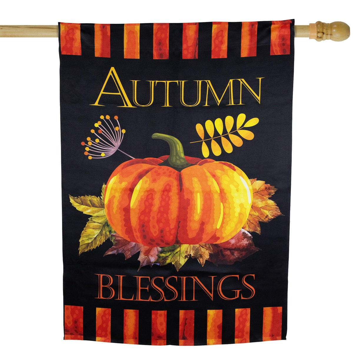  Northlight Autumn Blessings and Pumpkin Fall Harvest Outdoor House Flag - 40