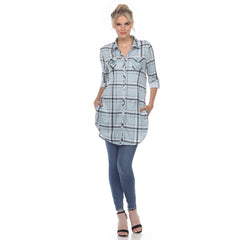 Women's Plaid Tunic Shirt