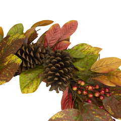 Leaves and Berries Twig Artificial Thanksgiving Wreath - 26-Inch  Unlit