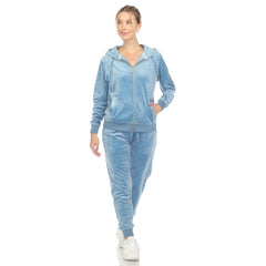 Women's 2 Piece Velour Tracksuit Set