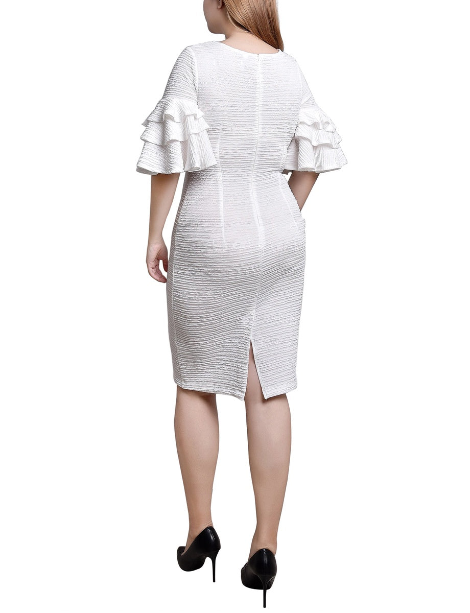  NY Collection Bolero Sleeve Body Con Dress - Blush - Bonton