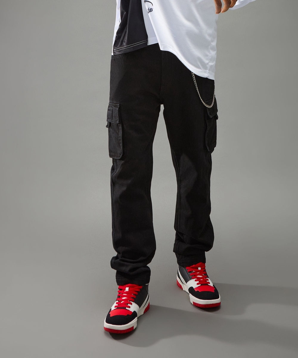  Reason Clothing Workwear Cargo Pants - Black - BLACK - Bonton