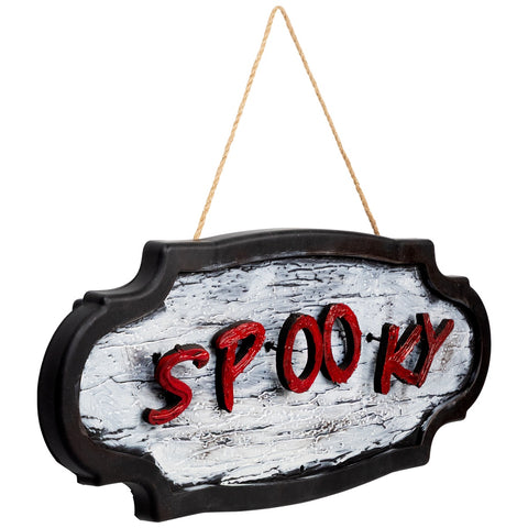 20.5" Red and Gray Animated 'Spooky' Halloween Sign
