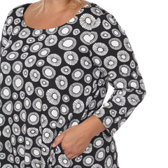 Plus Size Printed Geometric Circle Tunic Top