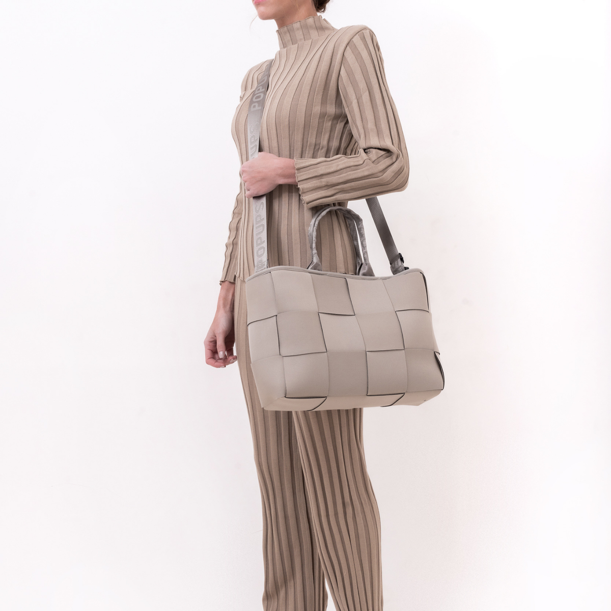  Pop Ups Brand Icon Tote Taupe - Default Title - Bonton