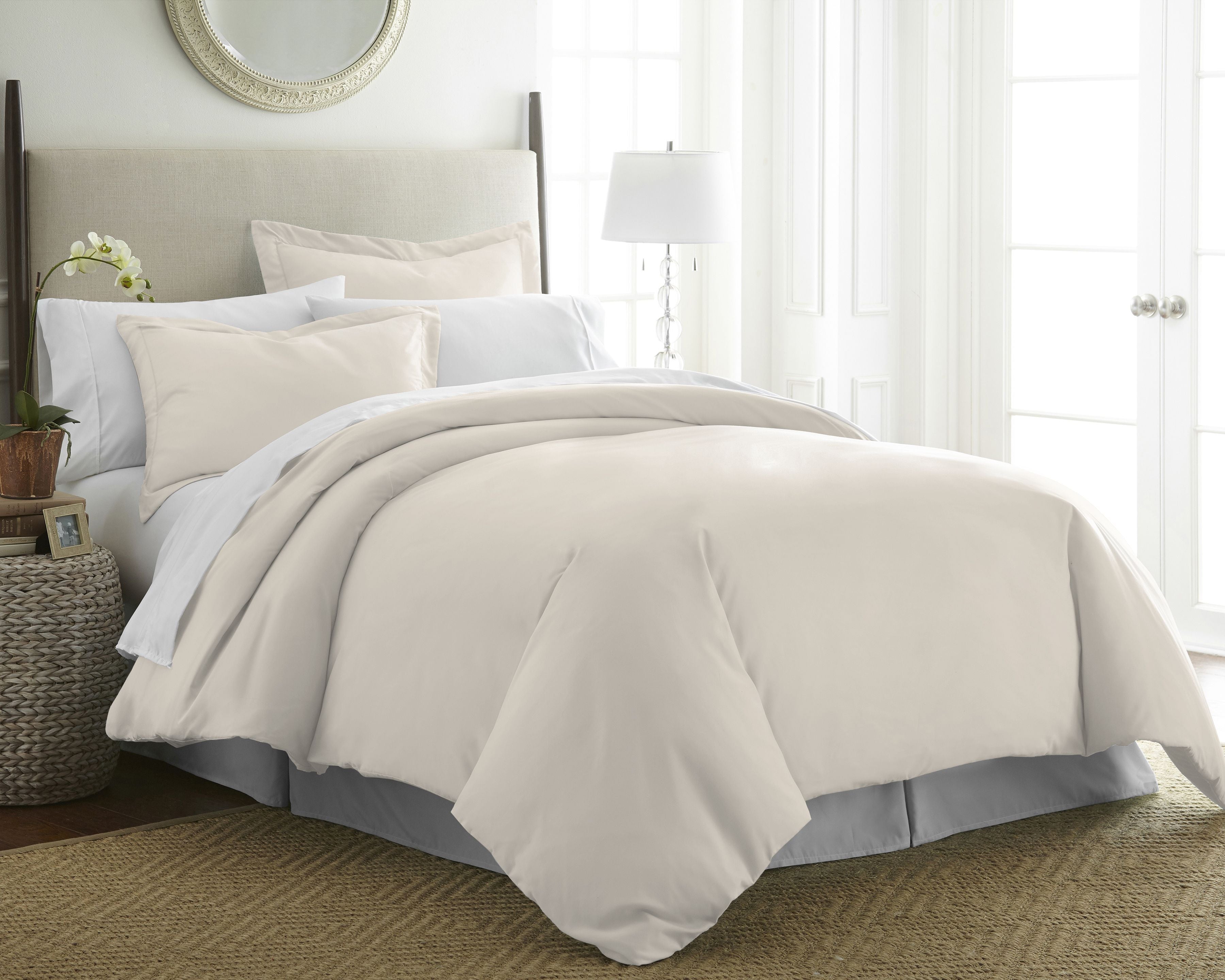  Pointehaven 525 Thread Count Solid Duvet Sets - Ivory - Bonton