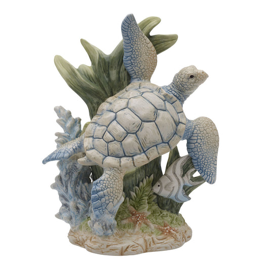 Coastal Home Sea Turtle Figurine-Blue