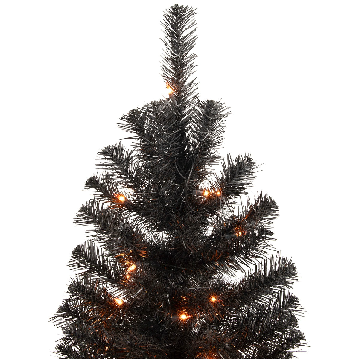  Northlight Pre-Lit Medium Black Noble Spruce Artificial Halloween Tree - 3' - Orange Lights - 3' - Bonton