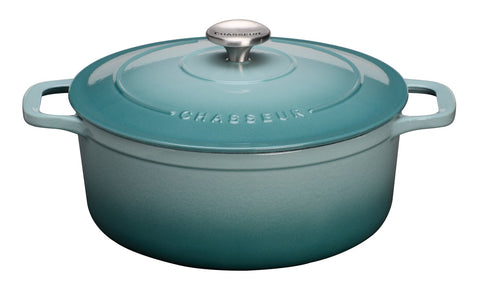French Enameled Cast Iron Round Dutch Oven, 4.2-Quart, Quartz Blue