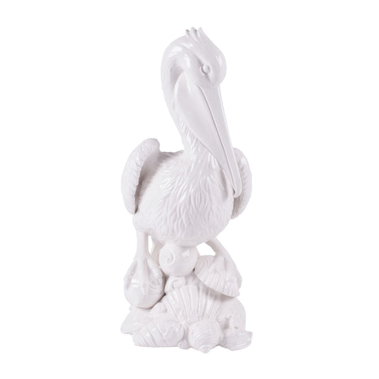 Cape Coral Tall Pelican Figurine-White