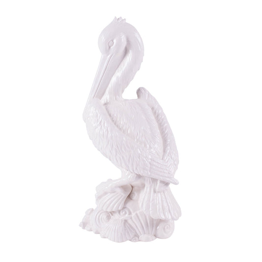 Cape Coral Tall Pelican Figurine-White