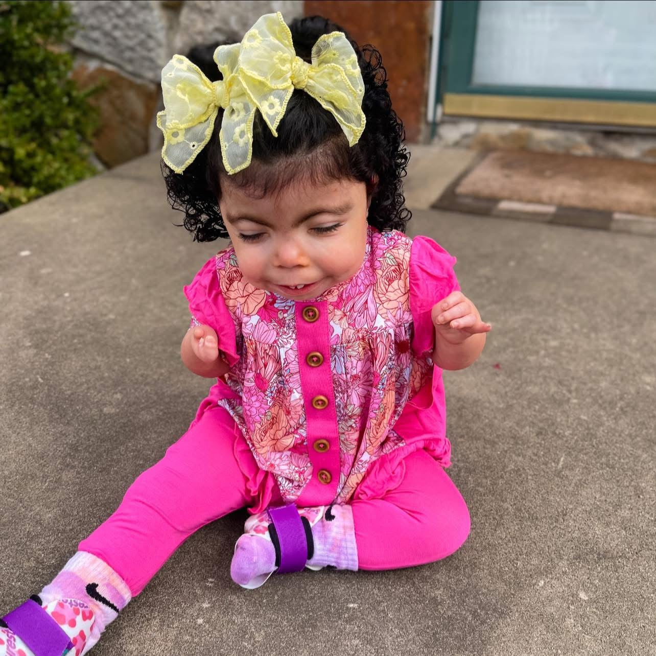  Laree + Co. Journee Bamboo Short Sleeve Peplum + Legging Set - 0_3M - Bonton