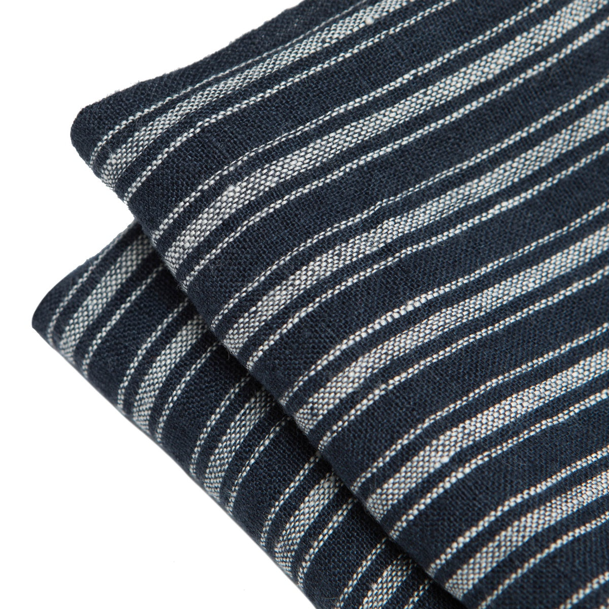  Caravan Boat Stripe Towels, Set of 2 - White & Blue - Bonton