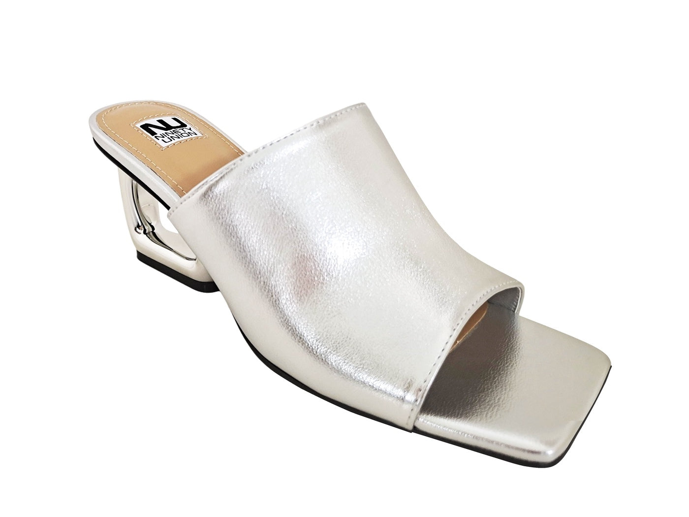  Ninety Union Florence Metal Heel Slide - Silver - Bonton